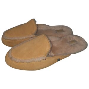 UGG Lane Yellow Suede Sheepskin Slipper Mules SZ 6